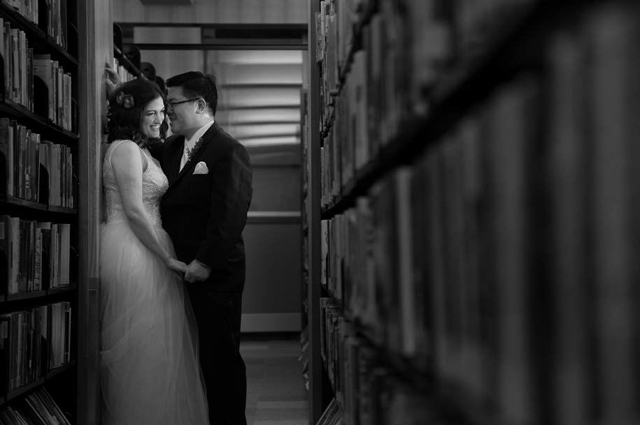 Chicago Wedding Photographer_ library wedding photo