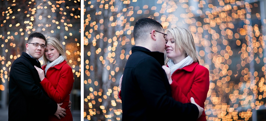 chicago winter christmas engagement