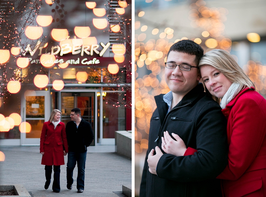 chicago winter christmas engagement