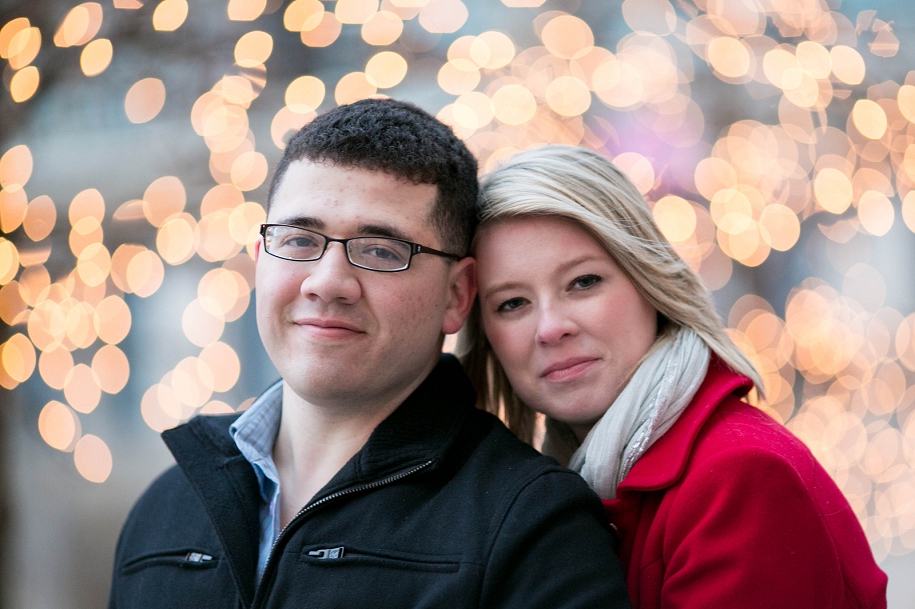 chicago winter christmas engagement