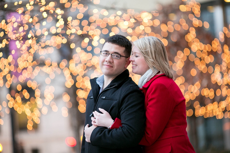 chicago winter christmas engagement