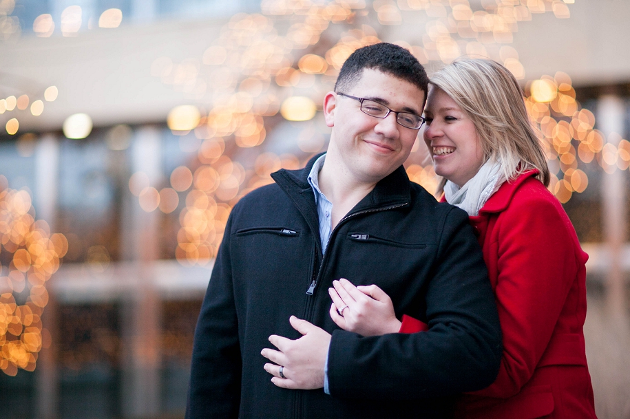 chicago winter christmas engagement