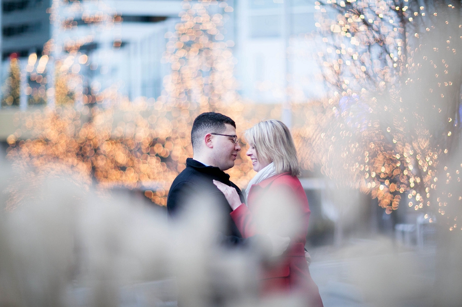 chicago winter christmas engagement