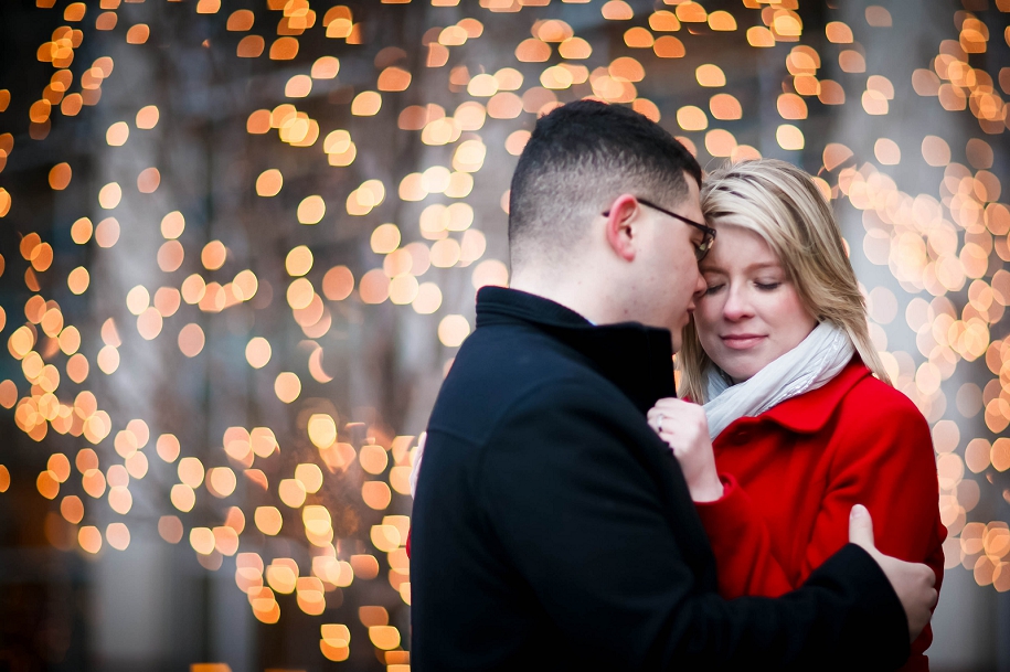 chicago winter christmas engagement